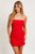 "Loren" Strapless Mini Dress (Red)