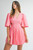 "Addison" Puff Sleeve Mini Dress (Candy Pink)