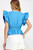 "Ray" Flutter Sleeve Top (Blue)