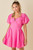 "Anna" Puff Sleeve Dress (Pink)