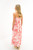 "Sally" Toile Drop Waist Midi Dress (Red Mix)
