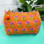 "Lora" Block Print Makeup Bag (Orange)