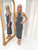 "Sallie" Striped Midi Dress (Black W/ White Stripe)