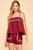 "Ellie" Embroidered Set (Maroon)