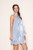 "Judy" High Neck Halter Dress (Dusty Blue)