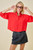 "Isabella" Button Down Top (Red)