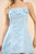 "Elodie" Floral Trim Mini Dress (Powder Blue)
