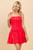 "Callie" Lace Trim Dress (Red)