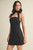 "Marina" Choker Tie Mini Dress (Black)