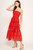 "Olivia" Eyelet Midi Dress (Red)