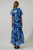"Abbie" Organza Maxi Dress (Blue Floral)