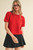 "Lynda" Short Sleeve Sweater (Red)