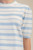 "Ella" Striped Round Neck Short Sleeve Knit Top (Blue)