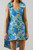 "Dudley" A-Line Mini Sash Dress (Blue/Green)