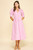 "Camille" Striped Midi Dress (Pink)