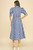 "Camille" Striped Midi Dress (Blue)