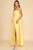 "Callie"  Ruched Dress (Lemon Yellow)