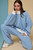 "Addison" Mockneck Set (Blue Stripe)