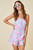"Polly" Jacquard Romper (Pink/Blue)