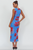 "Clara" Bodycon Midi Dress (Blue/Red)