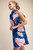"Hazel" Floral Print Mini Dress (Blue)