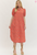 "Harrison" Midi Dress (Red Block Print)