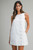 "Harper" Jacquard Buttoned Dress (White)