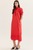 "Eden" Embroidered Trim Dress (Red)