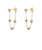 Bezel CZ Linear Drop Earring