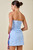 "Carsyn" Strapless Dress (Powder Blue/Red)