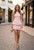 "Laiken" Structured Peplum Mini Dress (Pink)