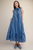 "Alliah" Striped Midi Dress (Blue/Navy)