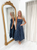 "Charlie" Striped Midi Dress (Navy/Blue)