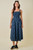 "Charlie" Striped Midi Dress (Navy/Blue)