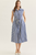"Valerie" Striped Midi Dress (Navy)