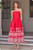 "Payton" Eyelet Embroidered Midi Dress (Red)