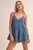 "Reba" Flared Romper (Denim)