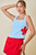 "Flower Power" Top (Blue/Red)