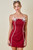 "Anna" Flower Strap Dress (Maroon/White)