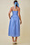 "McCall" Polka Dot Midi Dress (Blue)
