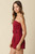 "Louise" Denim Belte Romper (Maroon)