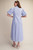 "Ollie" Striped Midi Dress (Blue/Powder Blue)