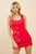 "Rebecca" Buttoned Romper (Red)