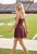 "Nora" Mini Dress (Maroon)