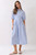 "Gayle" Striped Midi Dress (Blue/White)
