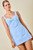 "Eloise" Linen Romper Dress (Powder Blue)