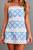 "Hallie" Geometric Dress (Pink/Blue)