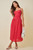 "McCall" Polka Dot Midi Dress (Red)