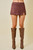 "Nikki" Suede Mini Skirt (Espresso Brown)