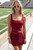 "Megan" Mini Dress (Crimson/White)
